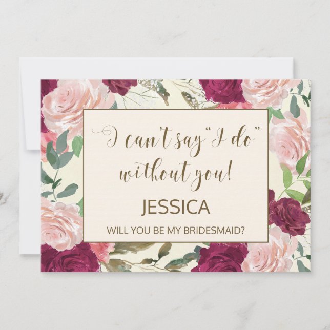 Will you be my bridesmaid card personalised (Front)
