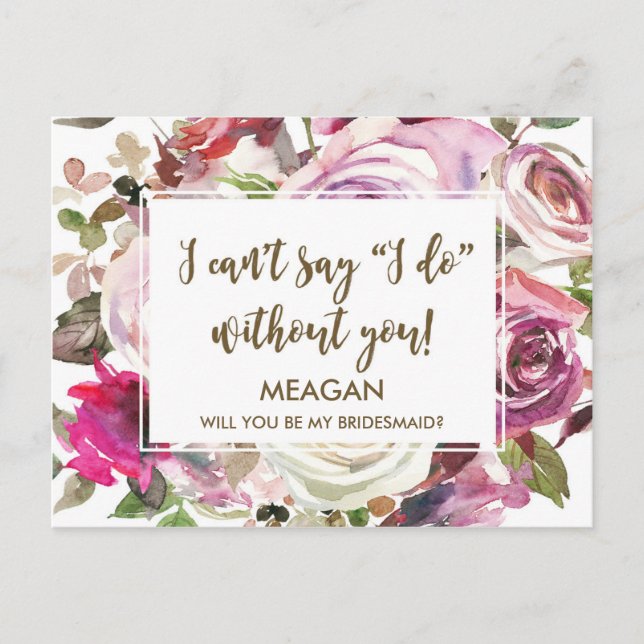 Will you be my bridesmaid card personalised (Front)