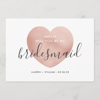 Will You Be My Bridesmaid Card - Rose Gold