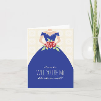 Will You Be My Bridesmaid Card (royal blue)