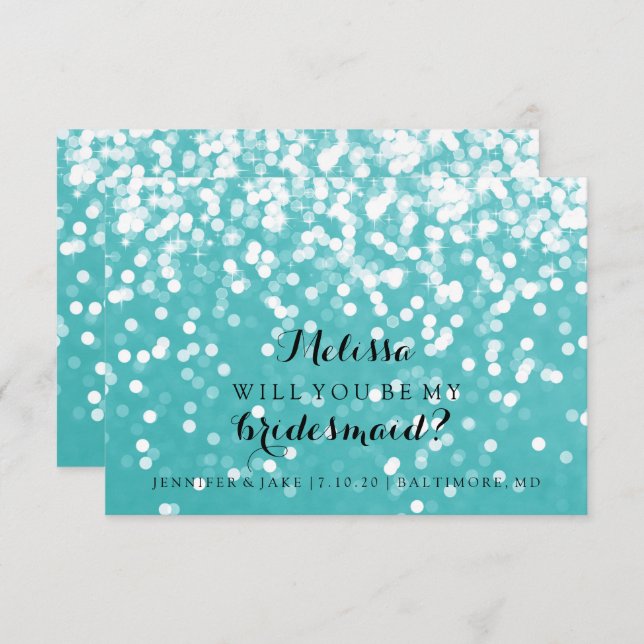 Will You Be My Bridesmaid Card - Sparkling Fab You (Front/Back)