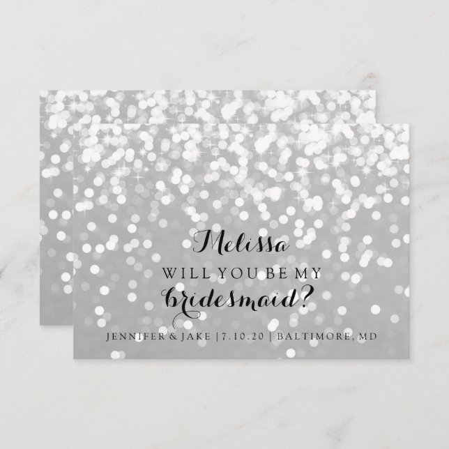 Will You Be My Bridesmaid Card - Sparkling Fab You (Front/Back)