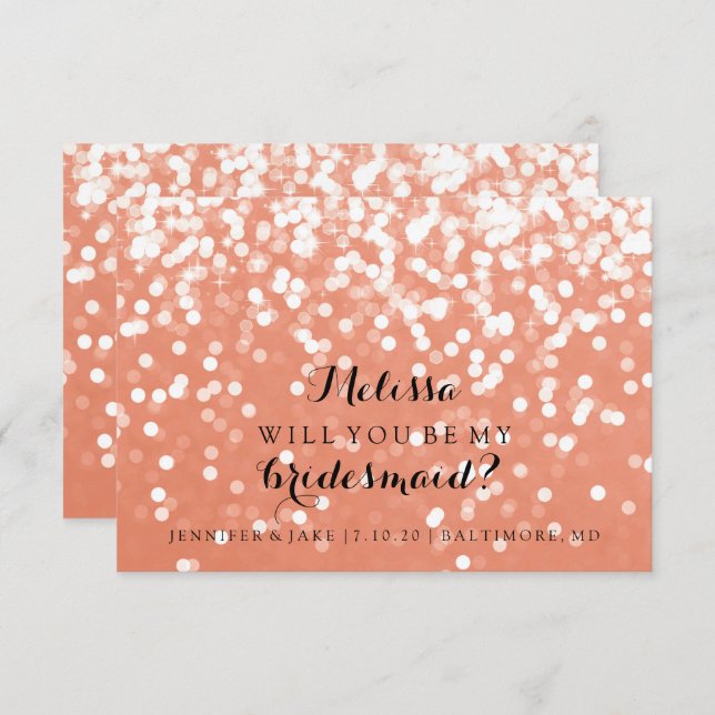 Will You Be My Bridesmaid Card - Sparkling Fab You (Front/Back)