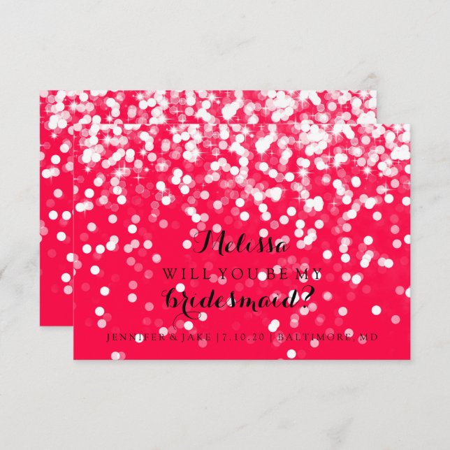 Will You Be My Bridesmaid Card - Sparkling Fab You (Front/Back)
