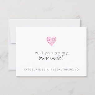 Will You Be My Bridesmaid Card - Vine Heart Fab