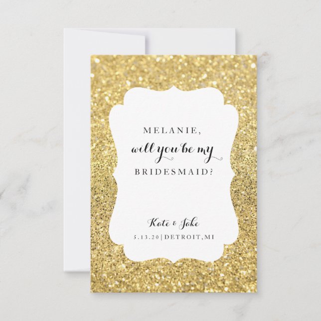 Will You Be My Bridesmaid Card - Wedding Day Glam (Front)