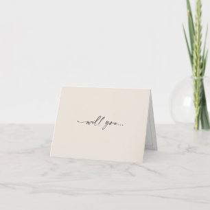 Will you be my bridesmaid, champagne ivory simple card