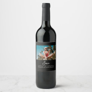 Will You Be My Bridesmaid Chic Minimal Photo Wine Label
