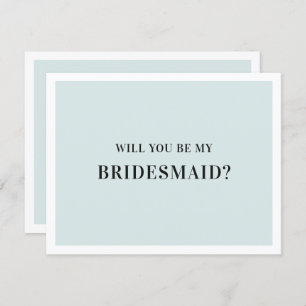 Will you be my bridesmaid. Classic grey and blue Invitation