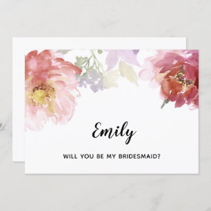 Will You Be My Bridesmaid? Country Flowers Card