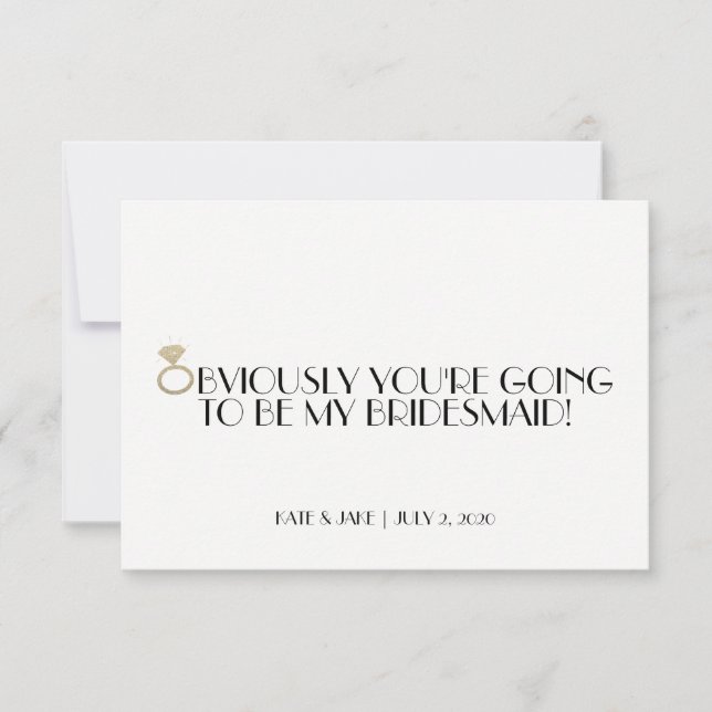 Will You Be My Bridesmaid - Diamondly Gold Invitation (Front)