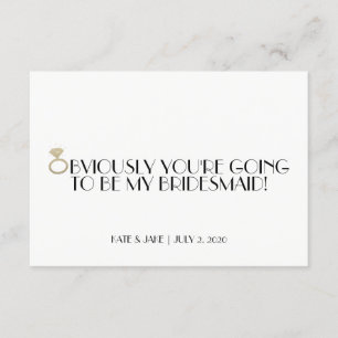 Will You Be My Bridesmaid - Diamondly Gold Invitation