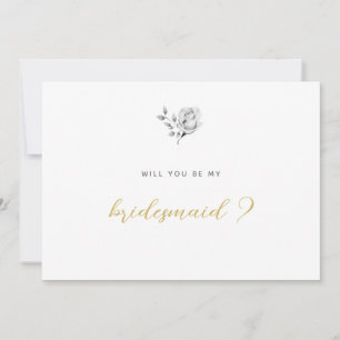 Will You Be My Bridesmaid Elegant Simple Rose Gold Invitation