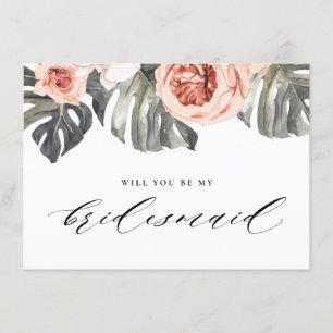 Will You Be My Bridesmaid Elegant Tropics Invitation