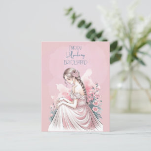 Will You Be My Bridesmaid Floral Holiday Postcard