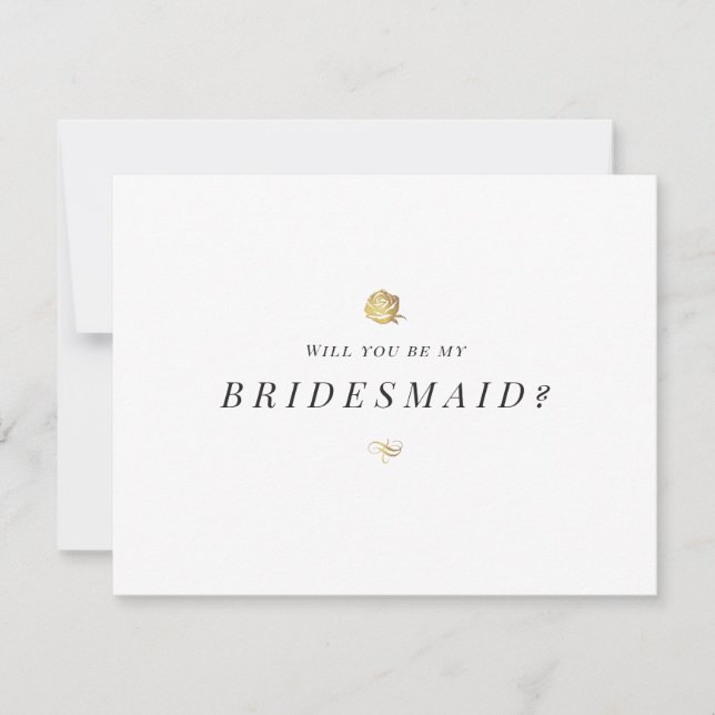 Will you be my bridesmaid floral minimalist invitation (Front)