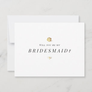 Will you be my bridesmaid floral minimalist invitation