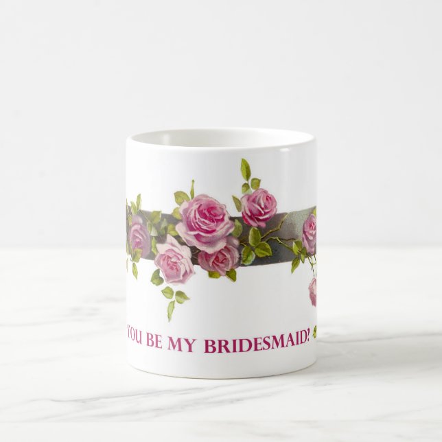 will you be my bridesmaid floral mug (Center)