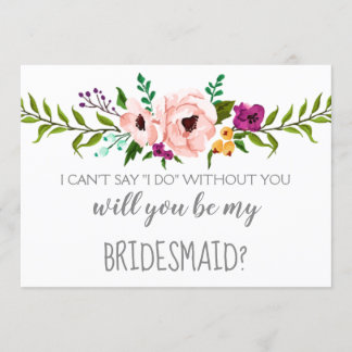 Will You Be My Bridesmaid - Flower Crowned Invitation