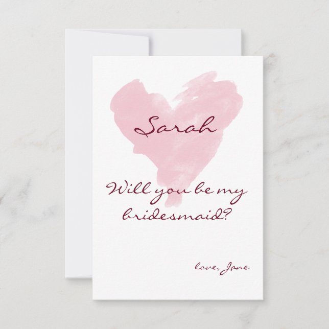 Will You Be My Bridesmaid  / Flower Girl Card (Front)