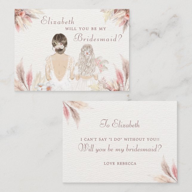 Will You Be My Bridesmaid Flower Girl Proposal  Card (Front/Back)