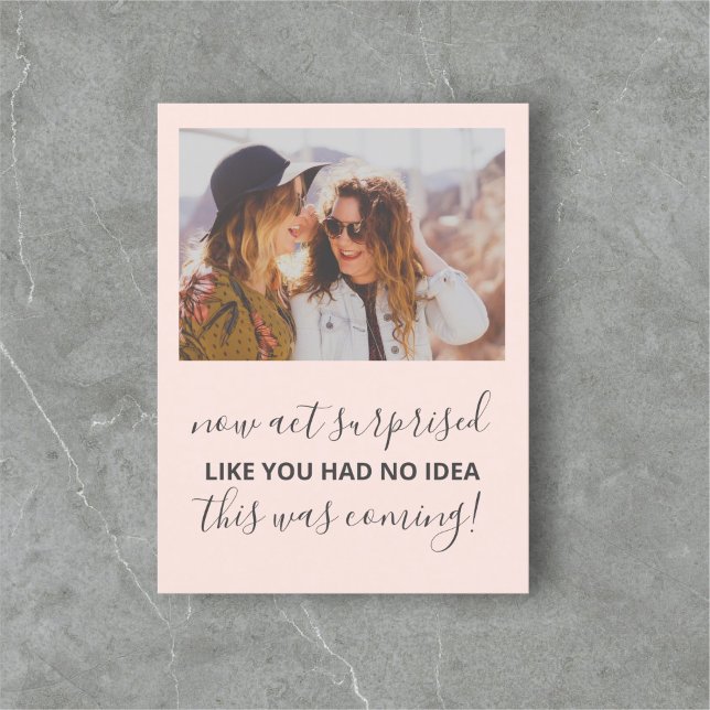 Will You Be My Bridesmaid Funny Photo Invitation Postcard (Creator Uploaded)