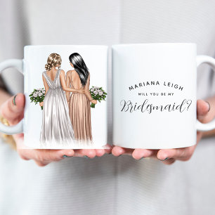 Will you be my Bridesmaid? Girls In Gowns Coffee Mug