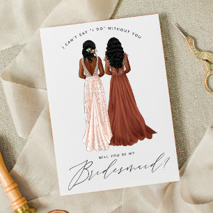 Will You Be My Bridesmaid? Girls in Gowns Invitation