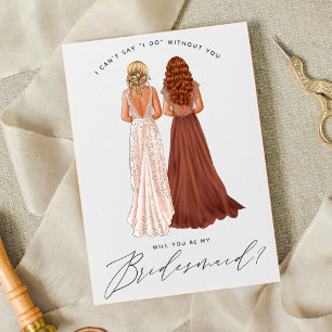 Will You Be My Bridesmaid? Girls in Gowns Invitation