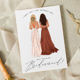 Will You Be My Bridesmaid? Girls in Gowns Invitation