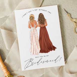 Will You Be My Bridesmaid? Girls in Gowns Invitation