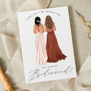Will You Be My Bridesmaid? Girls in Gowns Invitation