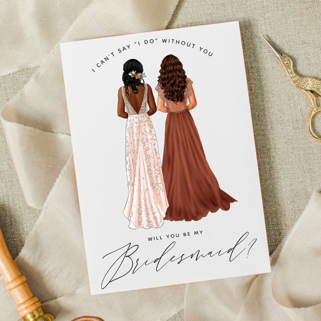 Will You Be My Bridesmaid? Girls in Gowns Invitation (Creator Uploaded)