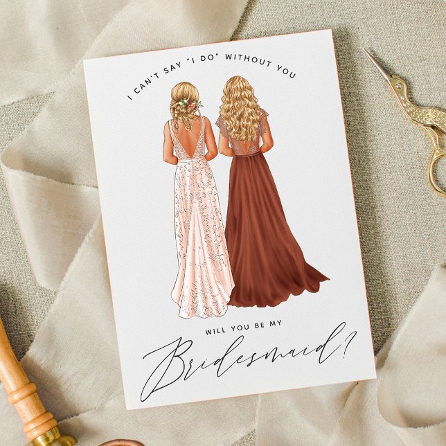 Will You Be My Bridesmaid? Girls in Gowns Invitation (Creator Uploaded)