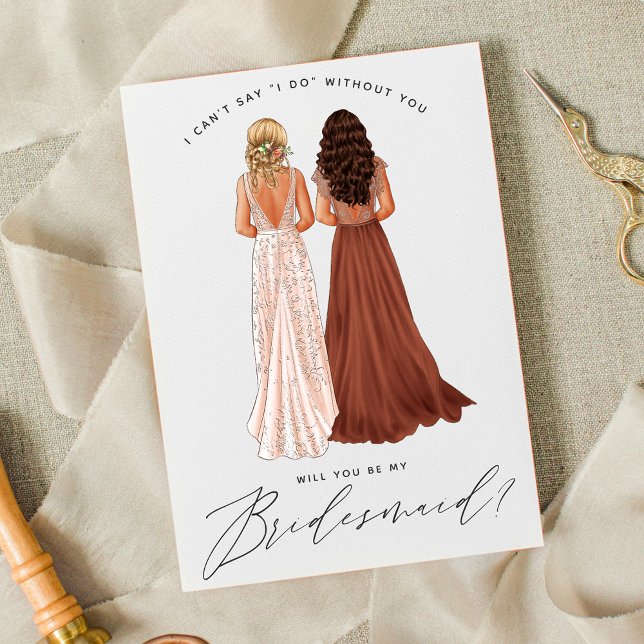 Will You Be My Bridesmaid? Girls in Gowns Invitation (Creator Uploaded)