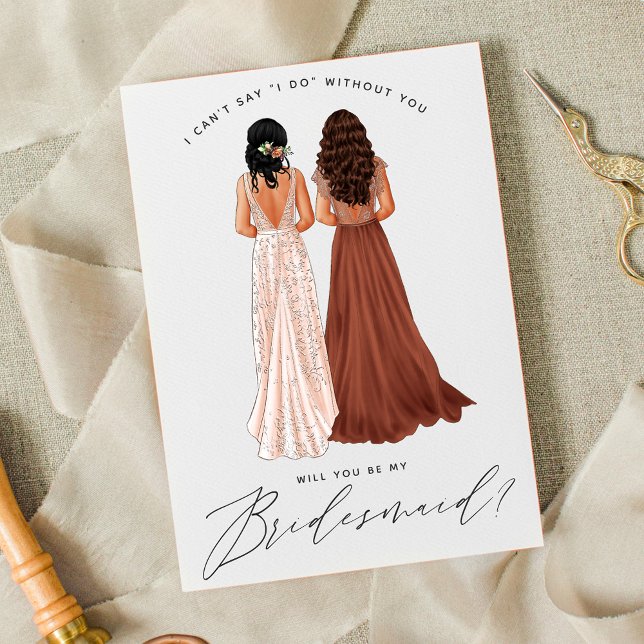Will You Be My Bridesmaid? Girls in Gowns Invitation (Creator Uploaded)