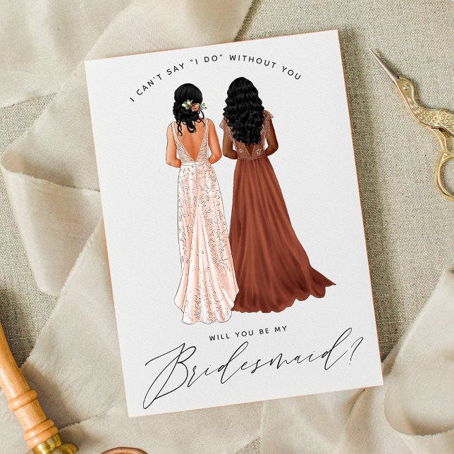 Will You Be My Bridesmaid? Girls in Gowns Invitation (Creator Uploaded)