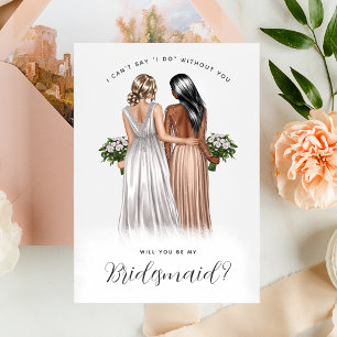 Will You Be My Bridesmaid? Girls in Gowns V2 Invit Invitation