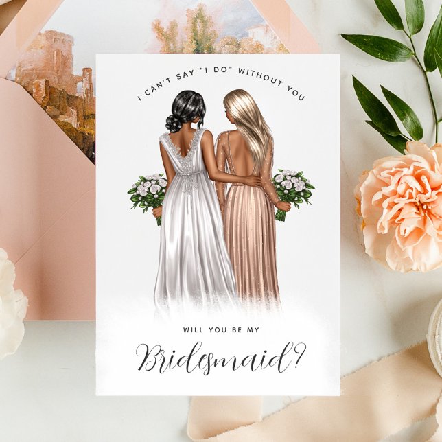Will You Be My Bridesmaid? Girls in Gowns V2 Invit Invitation (Creator Uploaded)
