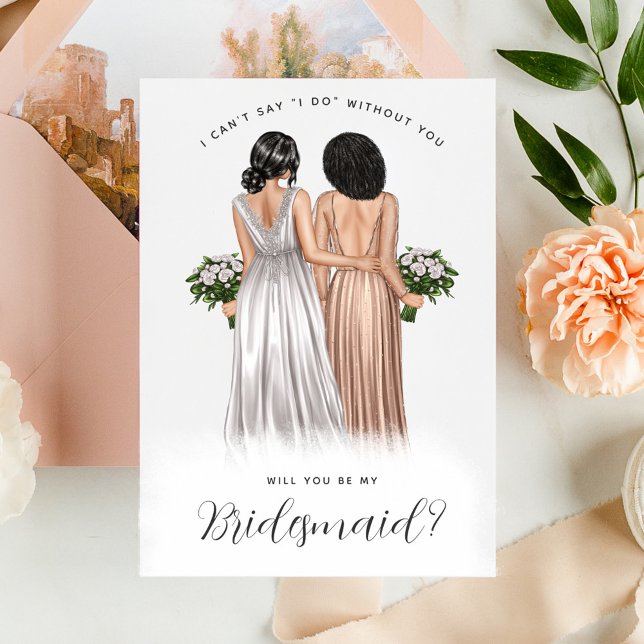 Will You Be My Bridesmaid? Girls in Gowns V2 Invit Invitation (Creator Uploaded)