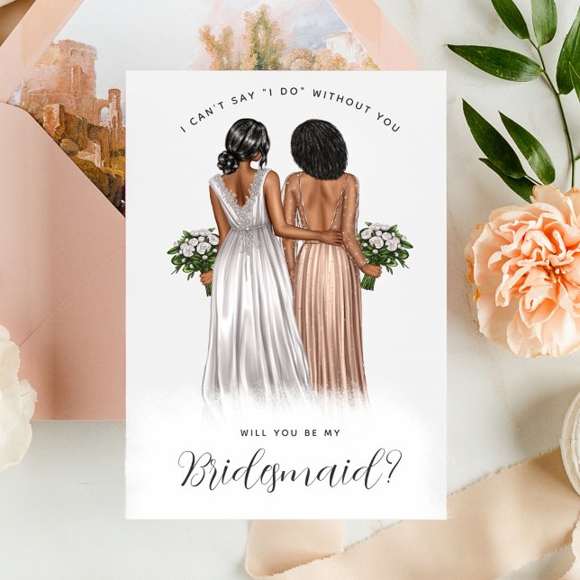 Will You Be My Bridesmaid? Girls in Gowns V2 Invit Invitation (Creator Uploaded)