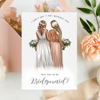 Will You Be My Bridesmaid? Girls in Gowns V2 Invit