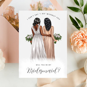 Will You Be My Bridesmaid? Girls in Gowns V2 Invit Invitation