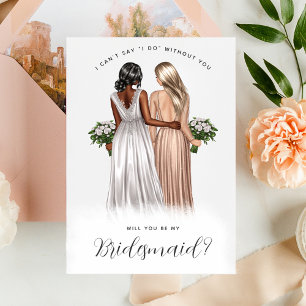 Will You Be My Bridesmaid? Girls in Gowns V2 Invit Invitation