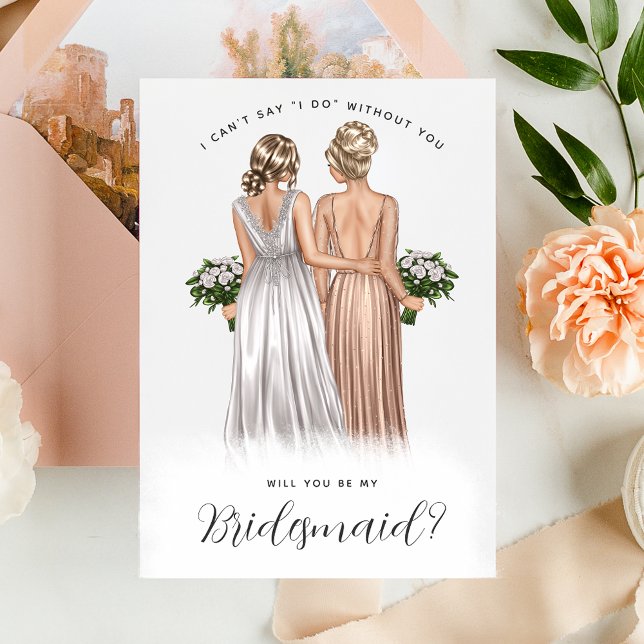 Will You Be My Bridesmaid? Girls in Gowns V2 Invit Invitation (Creator Uploaded)