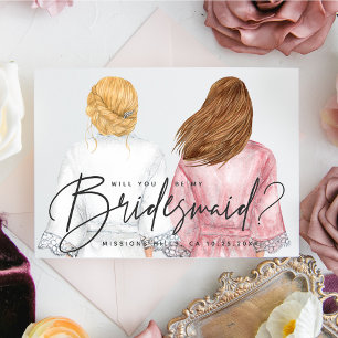 Will You Be My Bridesmaid? Girls in Robes card