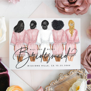 Will You Be My Bridesmaid? Girls in Robes card