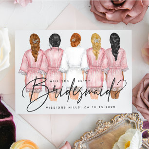 Will You Be My Bridesmaid? Girls in Robes card