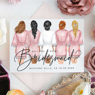 Will You Be My Bridesmaid? Girls in Robes card
