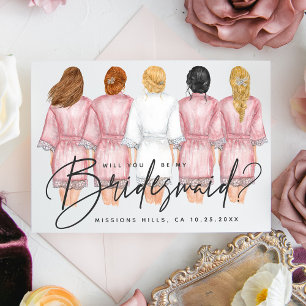 Will You Be My Bridesmaid? Girls in Robes card